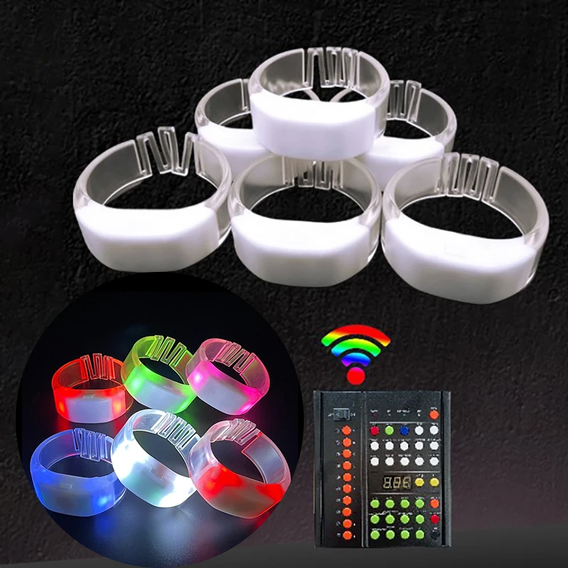 LED TPU Glow Bracelets DMX Glowing Wristbands 100-1000pcs/Lot for Party, Music Club Event, with or Without 43keys Remote Control