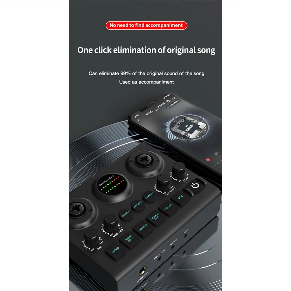 

New Microphone Sound Card Live Sound Card Singing Performance Sound Card for Microphones and Musical Instruments