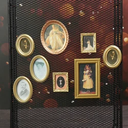 Dollhouse Ornament Resin Craft Vintage Framed Photos Miniature Oil Painting 1:12 Scale Mini Picture Kids Toys Doll Accessories