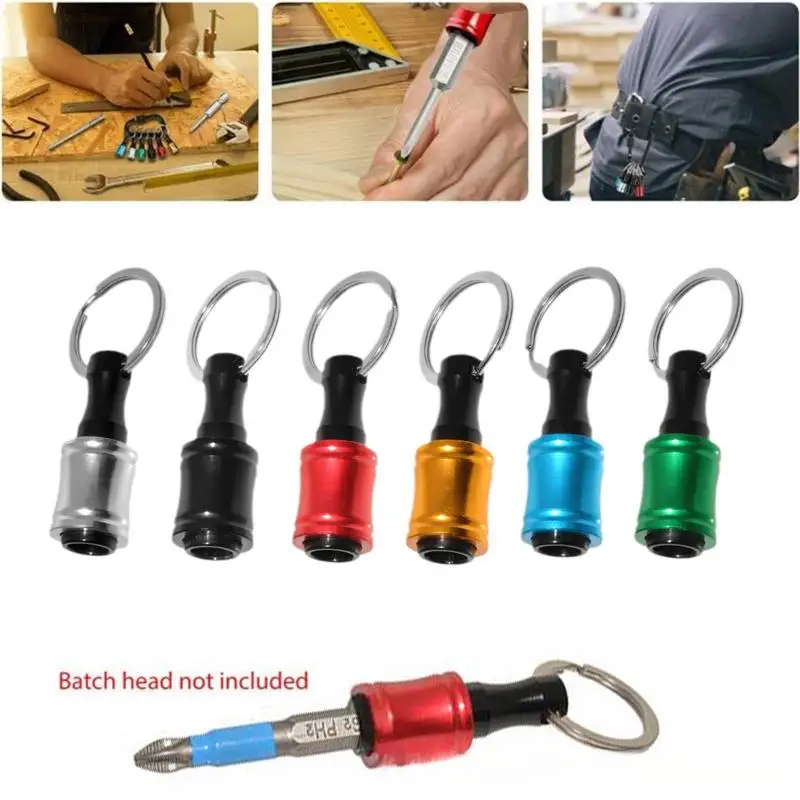 1/4 "haste hexagonal chave de fenda cabeça titular haste extensão chaveiro adaptador broca substituição rápida ferramenta portátil