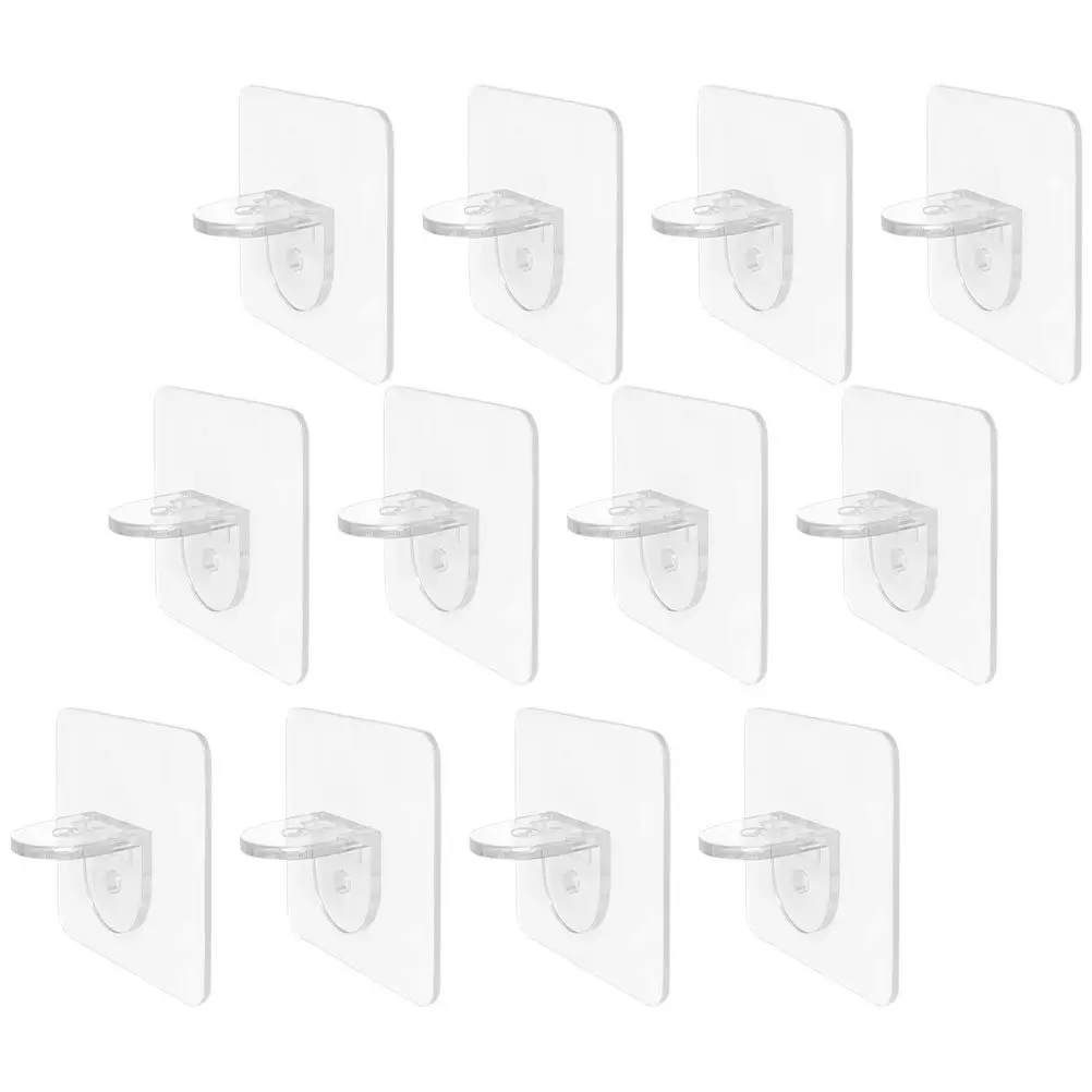12Pcs Wardrobe Shelf Support Pegs Punch Free Shelf Holder Clips ABS Stable Cabinet Partition Organizers Kitchen Bookshelf