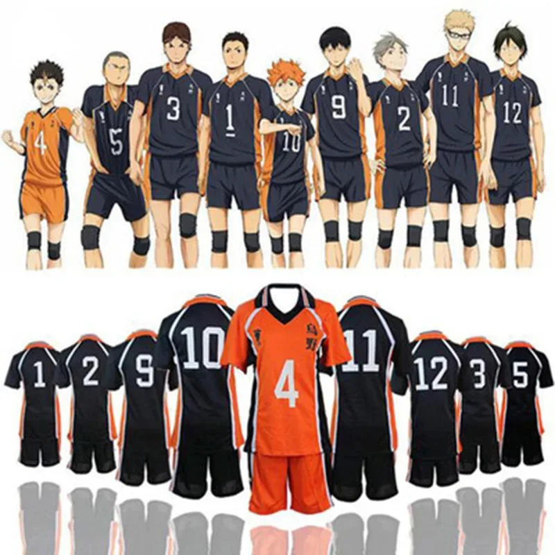 DY20Haikyuu!! Haikyuu T-Shirt Shorts Hinata Shoyo Cosplay Costume Karasuno Sportswear High School Uniform Jersey Christmas Party