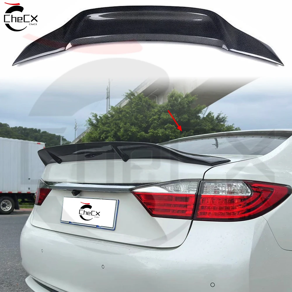 For 14-17 Lexus ES200 250 300H 350 HighQuality Fiberglass Rear Spoiler With Glossy Black Spoiler Tail Installed On The Trunk Lid