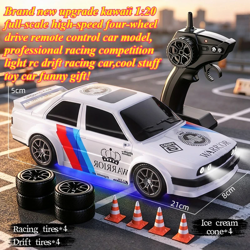 Cool Stuff Toy Car Funny Gift-1:20 Full Scale High-speed 4WD Rc Drift Car,Remote Control Car,Kawaii Sticker Rc Car,Toys for Kids