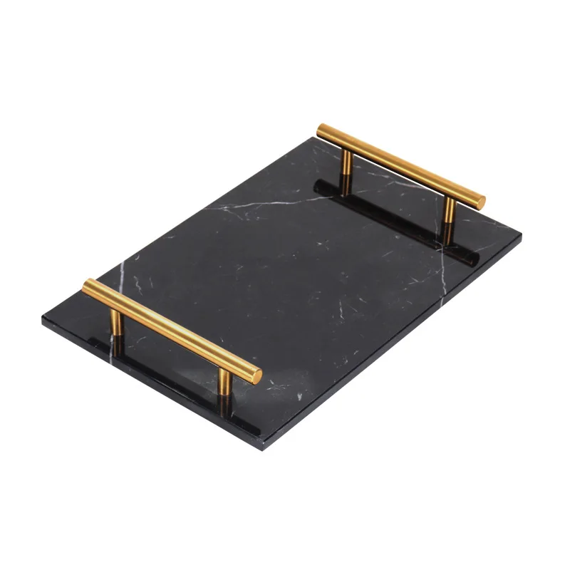 Modern natural marble square tray, home jewelry display tray