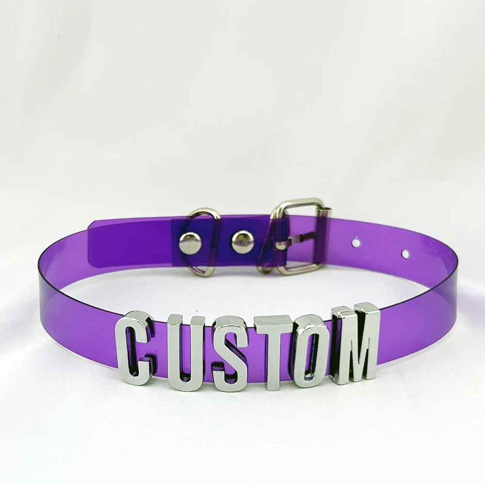 Punk Sexy Letters Custom Choker Collar Necklace Men Women Unisex Personalized Kawaii Candy Pvc Customized Cosplay Party Jewelry