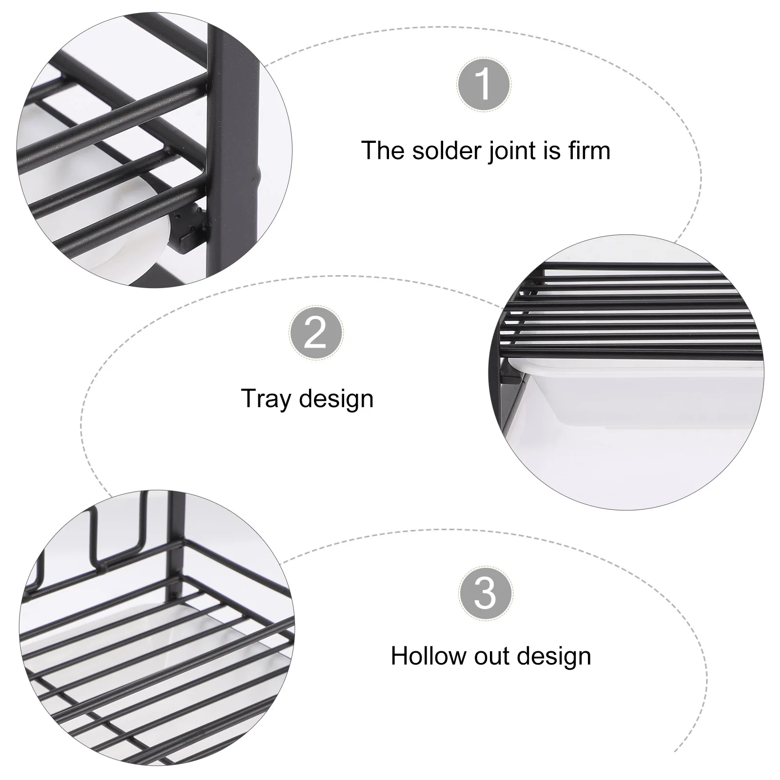 

Spong Sponge Storage Rack Sink Drain Dish Holder Sponges for Kitchen Stainless Steel Black Stand