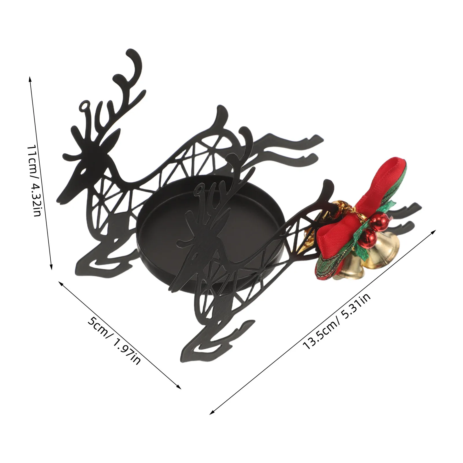 Reindeer Metal Christmas Holder Artistic Deer Design Wrought Iron Table Decor Holiday Holder Centerpiece Votive