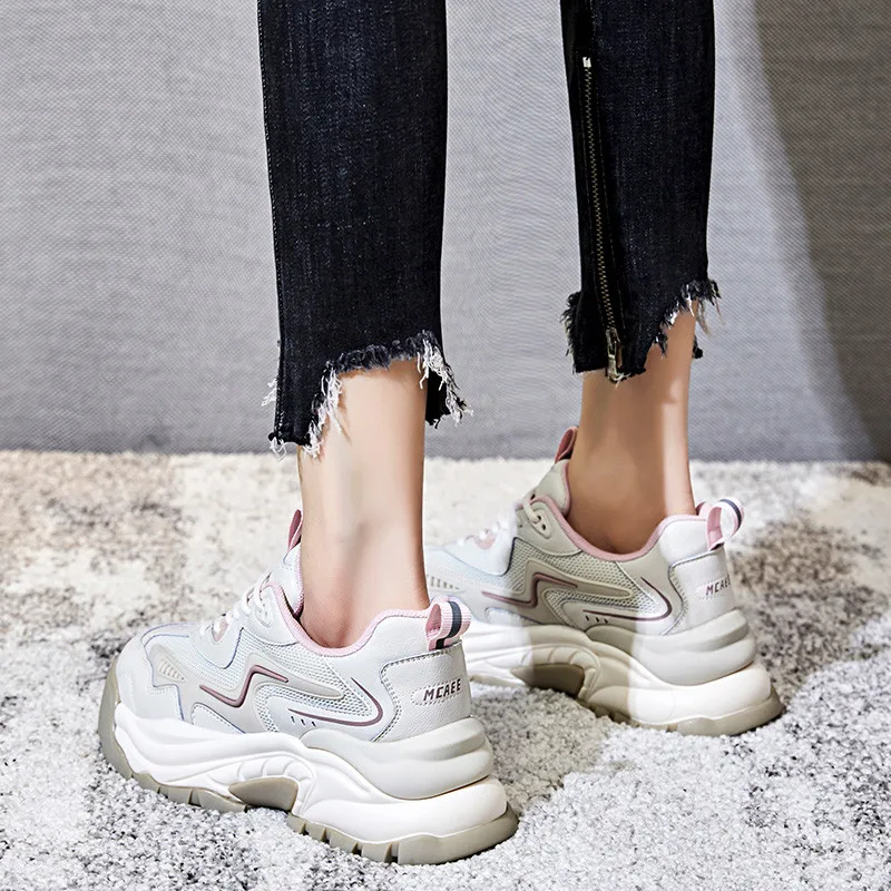 FEDONAS Outdoor Fashion Popular Women Sneakers Genuine Leather Mesh Breathable Platforms Spring Summer Casual Sports Shoes Woman