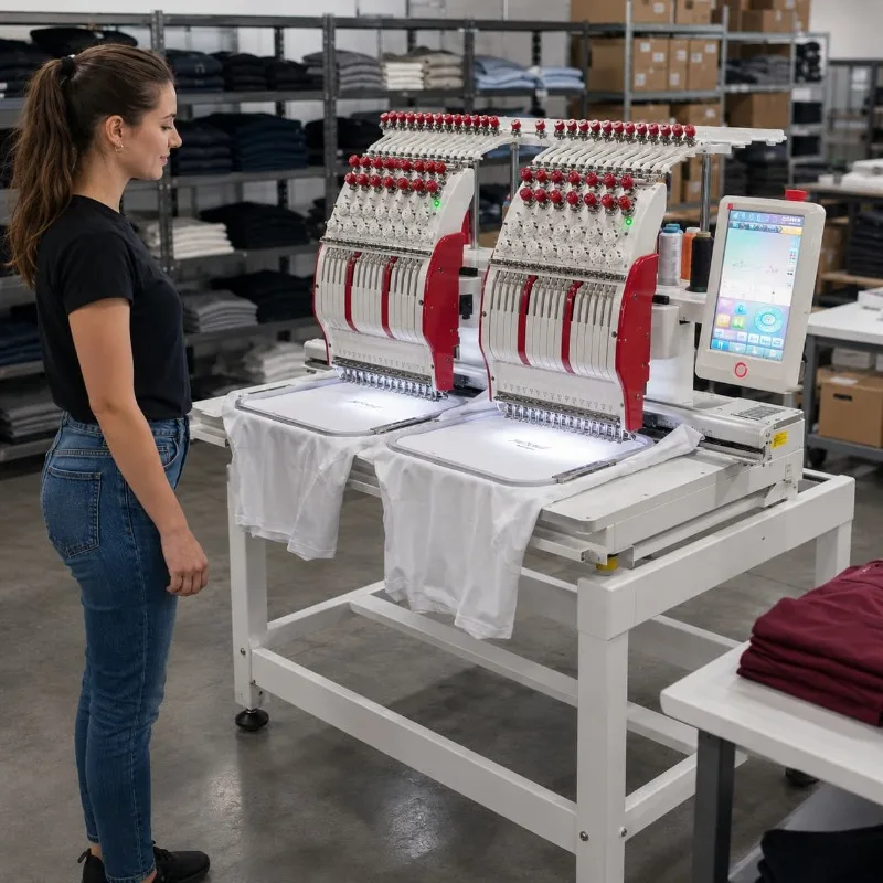 Computerized Multi Needle Embroidery Machine Customized Apparel Patch Shirt Cap Tool Professional Workroom Use