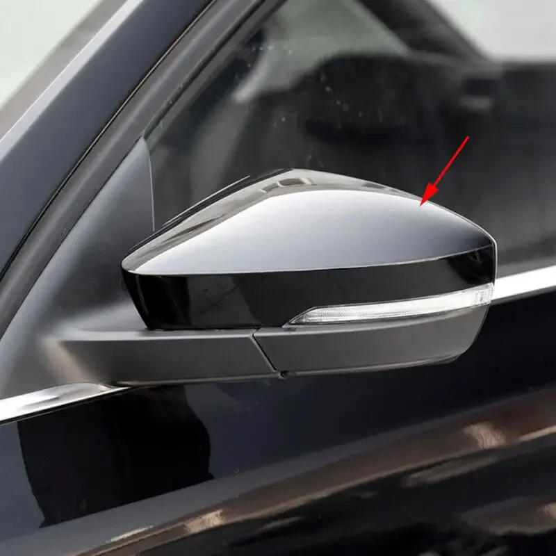 For Skoda Octavia Mk3 2014-2017 For VW T-ROC 2017-2019 Glossy Black Rearview Side Mirror Cover Wing Caps Exterior Housing Trim