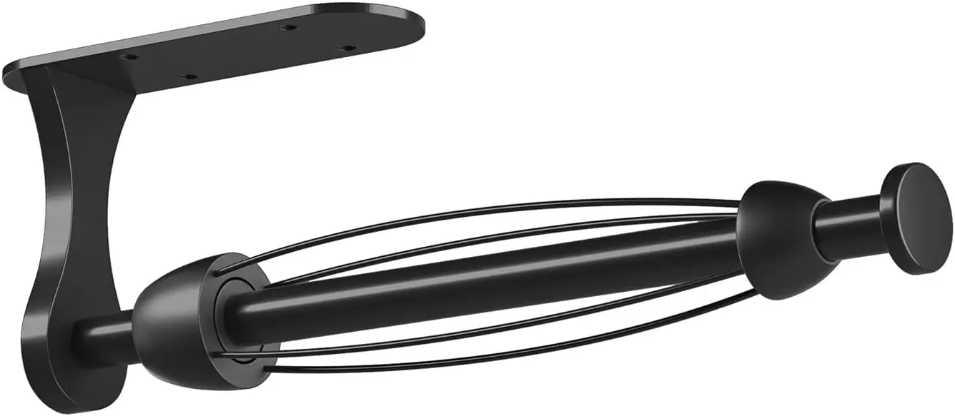 

Under Cabinet Paper Towel Holder with One-Handed Tear, Wall Mount Adhesive in Black for Kitchen Bathroom Decor