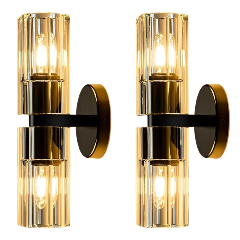 

Modern Industrial Style Wall Lamp 6w Light Emitting Diode with Warm White E26 Based Iron Body and Fabric Shade for Home or
