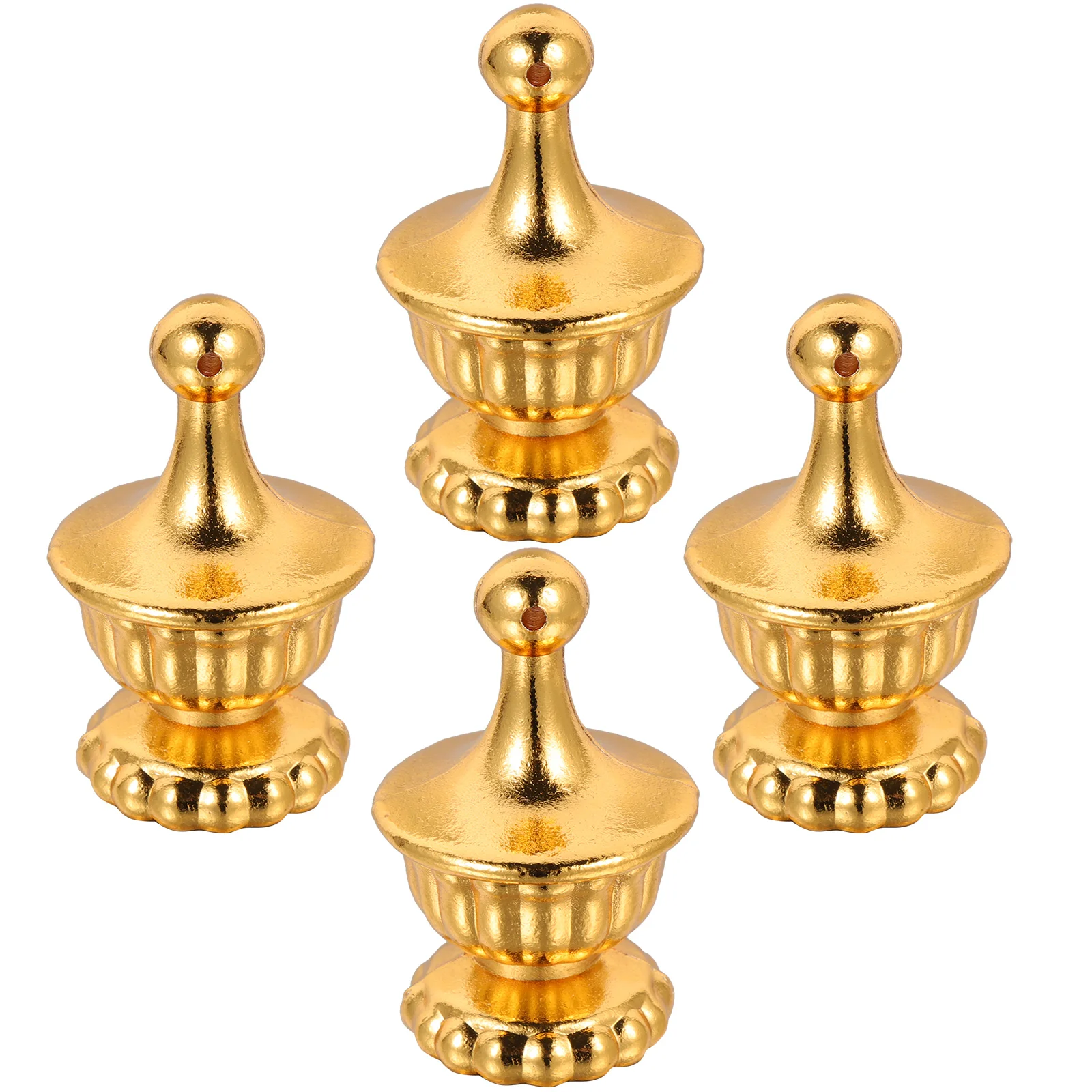 

4pcs Finials Zinc Alloy Decorative Retro Cap Knob Finials For Lamps Table Lamp Parts Silver Bedroom Living Room DIY