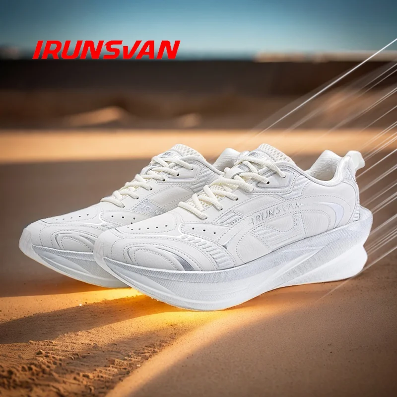 IRUNSVAN  Yingyi 3.0 Men & Women Winter Marathon Shoes Black & White Shock-Absorbing Wear Resistant Non Slip 24168(1)