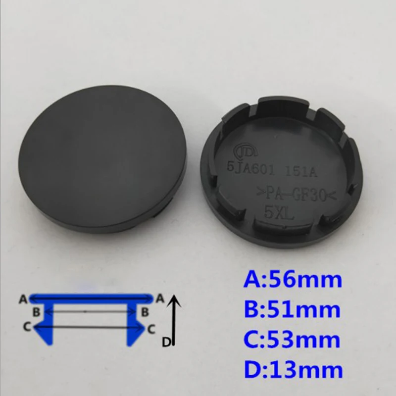 자동차 휠 센터 허브 캡, 범용 ABS 차량 타이어 림 커버, 보호대 장식, 세트당 4 개, 56mm 