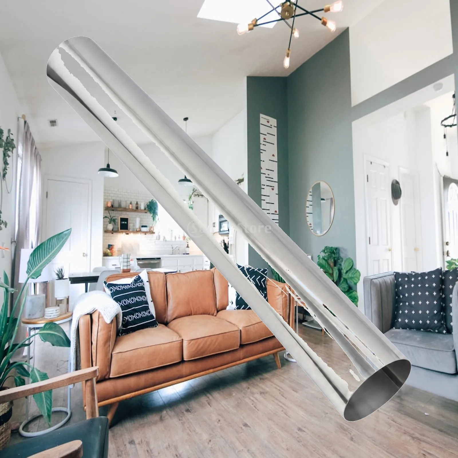 Wood Stove Flue Pipe Stainless Steel Chimney Connector 100MM Diameter 1M Length for Fireplace Venting Setup