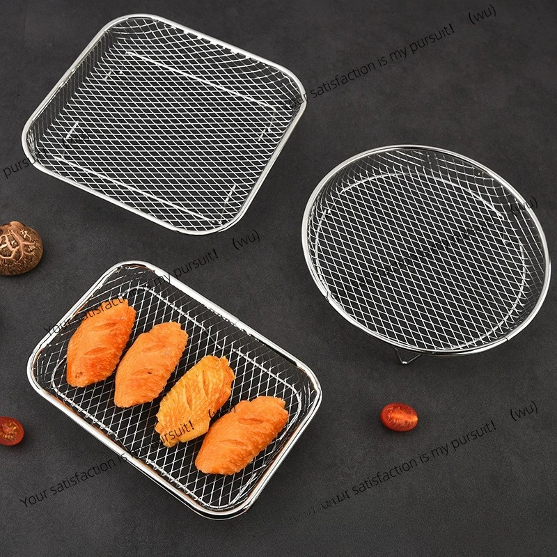 Multifunctional kitchen air fryer 304 stainless steel hemming process accessories grill steaming rack multi-layer universal grid