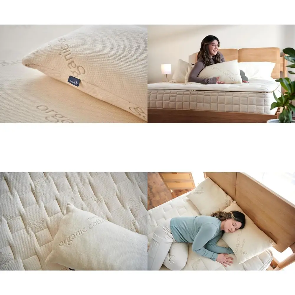 

Luxury Organic Latex Pillow - Queen Size with Medium Support and Adjustable Loft for Enhanced Sleep Comfort