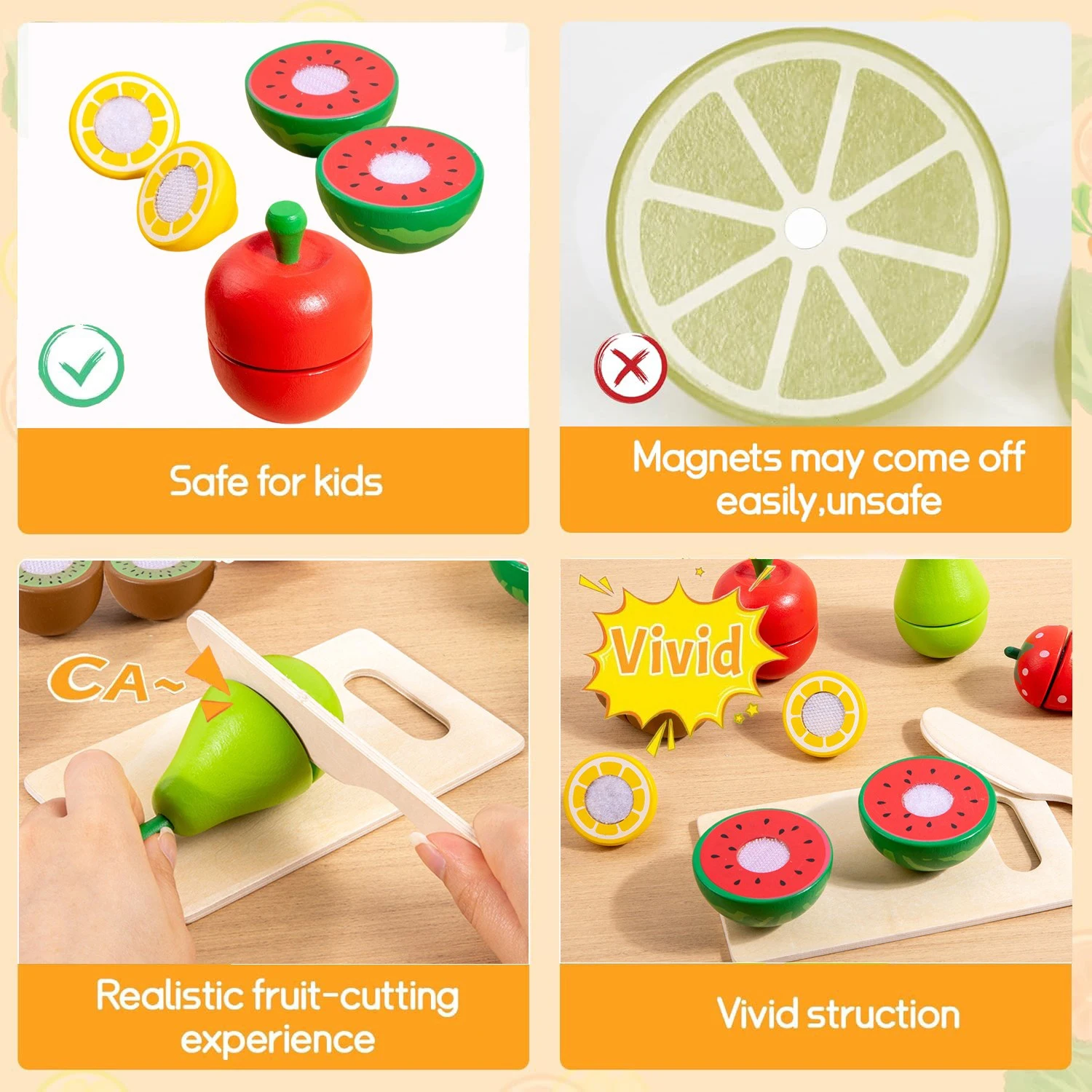 木製フルーツ野菜カットセット、子供向け、食べ物ごっこ遊び、シミュレーションキッチン、ロールプレイ、教育玩具