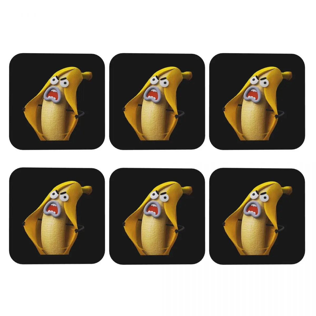 Banana Joe - The Amazing World Of Gumball Coasters PVC Leather Placemats Coffee Mats for Decor Kitchen Dining Pads Set of 6