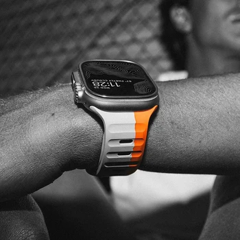 لينة سيليكون الفرقة ل سوار ساعة يد آبل الترا 49 مللي متر 44 مللي متر 45 مللي متر 42 مللي متر 41 مللي متر 42 مللي متر 38 مللي متر الرياضة حزام الساعات iwatch Serise 8 7 6 5 سوار