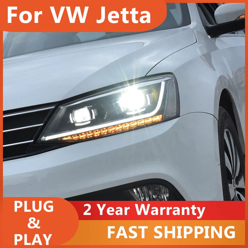

Автомобильные аксессуары для фар VW Jetta MK6, фара DRL, указатель поворота, линза проектора ближнего и дальнего света