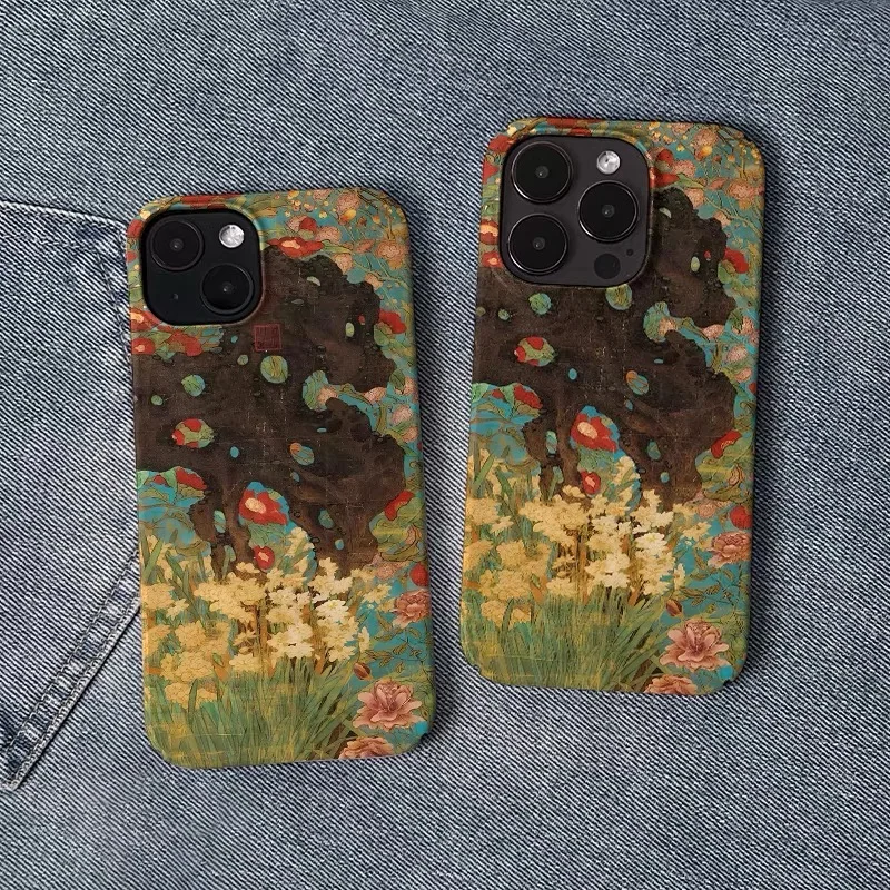 

Ins Korean Green Gourd Flowers Case for IPHONE 17 16ProMax 15 14 13 12 11 PRO Plus Acrylic TPU Two in One Magnetic Phone Cases