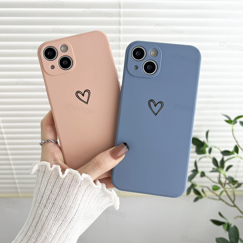 Luxus Flüssigsilikon Liebe Herz Handyhülle für Samsung Galaxy A73 A21S A72 A71 A31 A51 A33 A41 A50 A70 A13 Soft Cover – Detail 3
