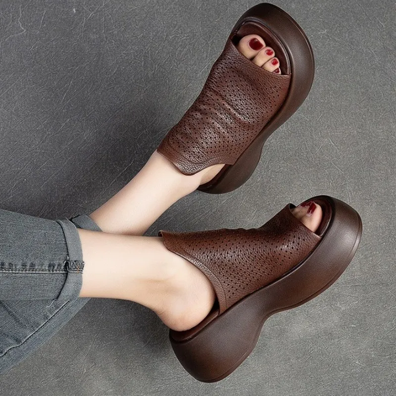 

2024 New Chunky Fashion Mid Heels Shoes Slippers Women Sandals Summer Flip Flops Casual Slingbacks Beach Zapatillas Mujer Slides