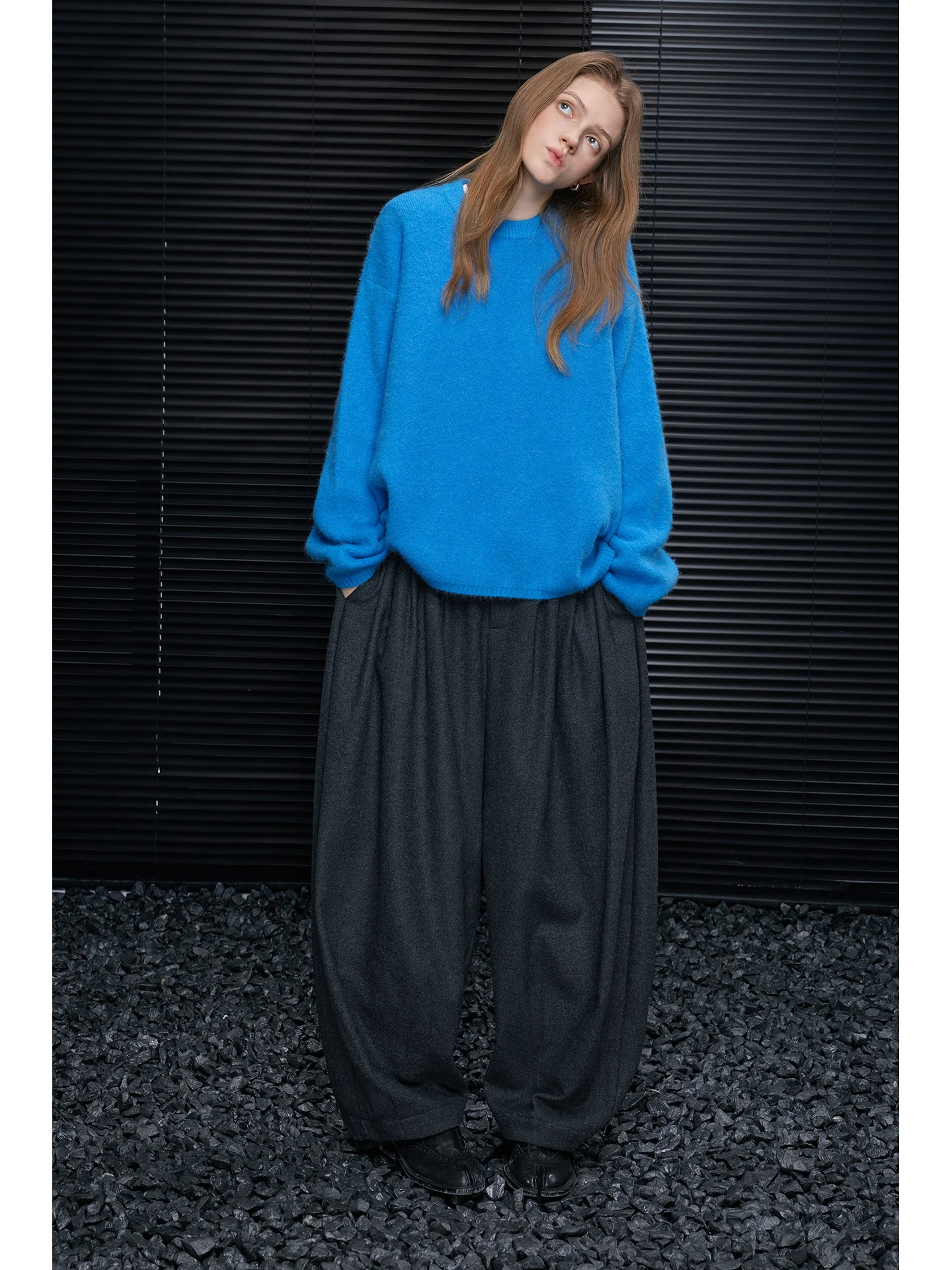 

Шерстяные брюки-палаццо Deep ey для женщин: свободные, струящиеся, модные, зимние, новинка, элегантные, для делового стиля