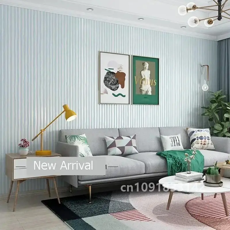 Moderne vertikale Streifen-Tapete, rosa, blau, gestreift, Wohnzimmer-Dekor, TV-Tapeten, 3D-elegante Heimdekoration, Tapeten