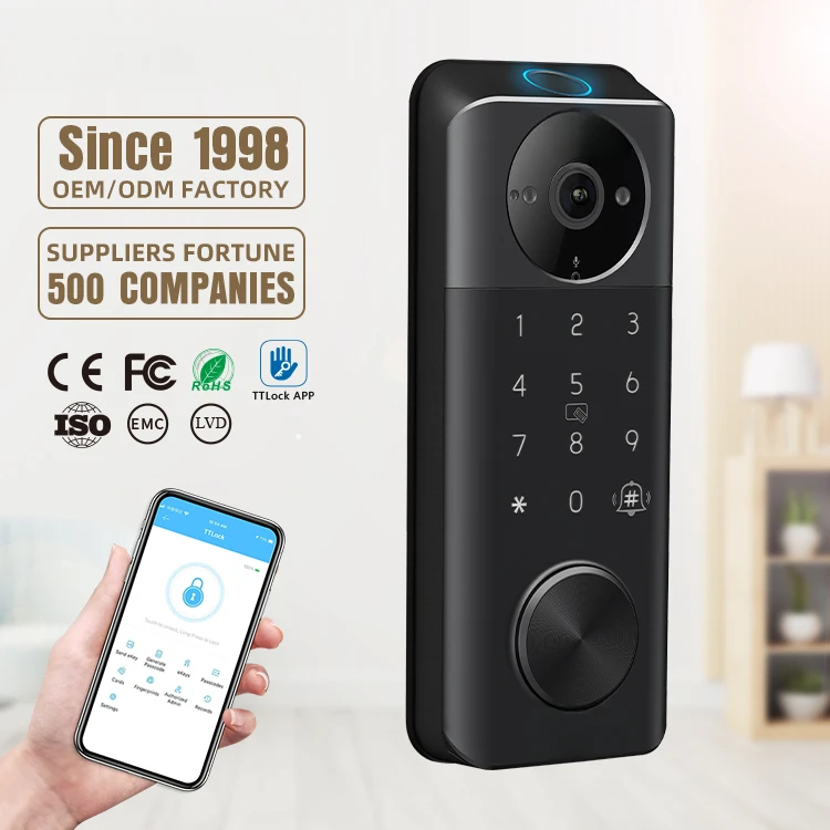 Intelligent Keyless Entry Digital Smart Lock Door Waterproof Outdoor for Wooden Door