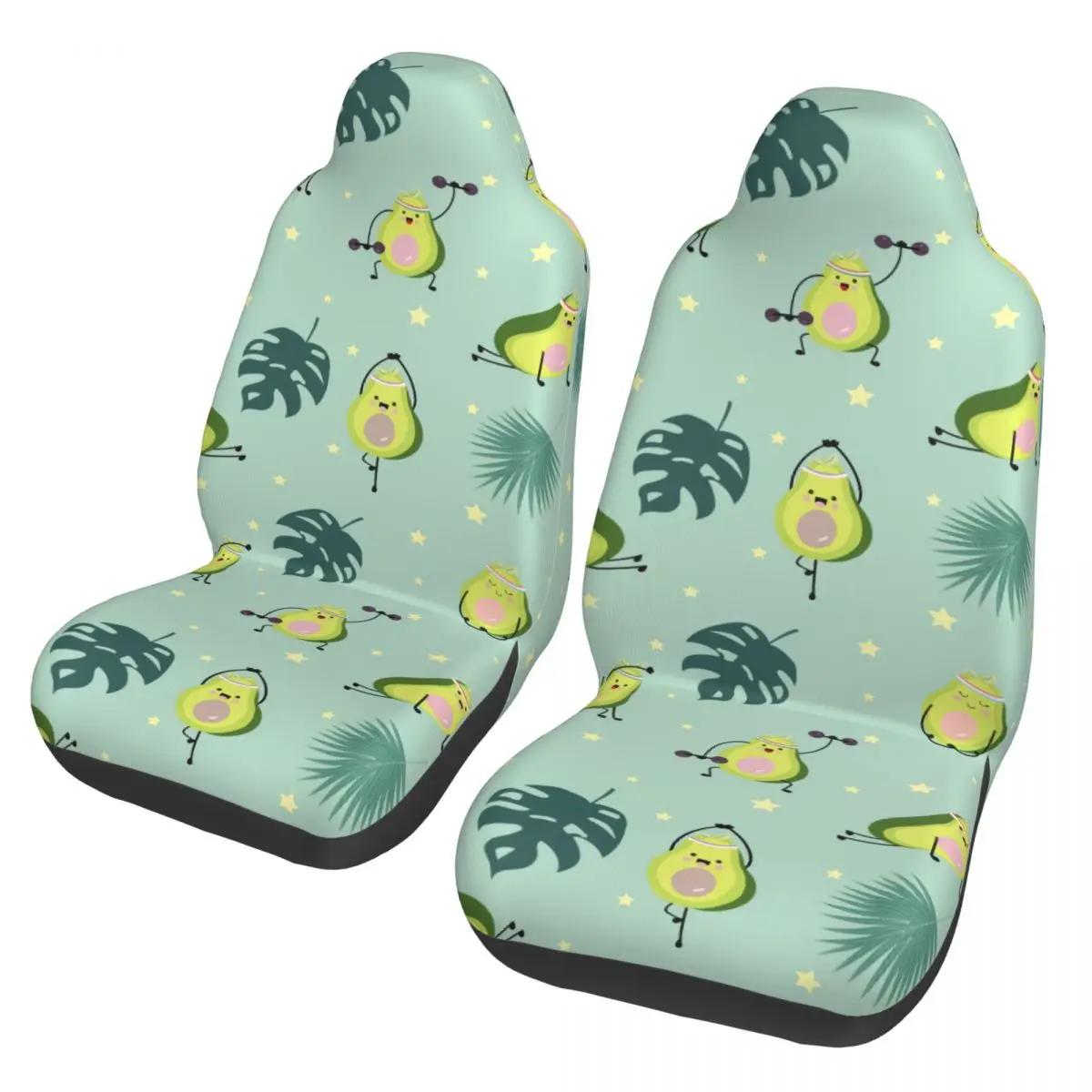 Avocado Exercise Leaf And Star Universal Car Seat Cover Protector Interior Accessories Women Seat Covers Polyester Fishing