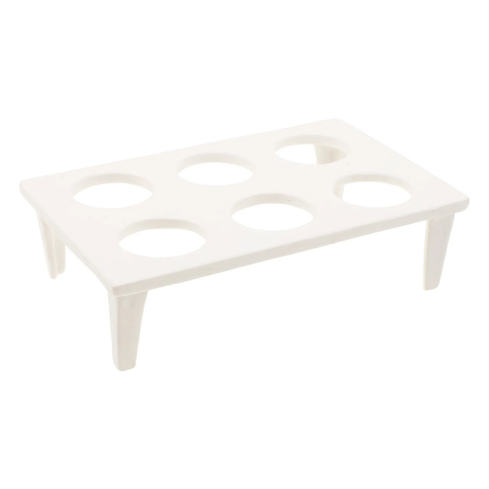 Ceramic Crucible Rack 6-Hole Porcelain Stand for Laboratory Batch Sample Placement Lab Heating High Temperature Resistance