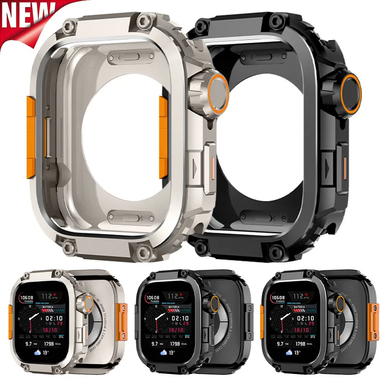 Anti-fall Metal Case for Apple Watch 11 10 46mm Metal Alloy Frame Protector PC Cover for Iwatch Series 11 10 Shell Accessories