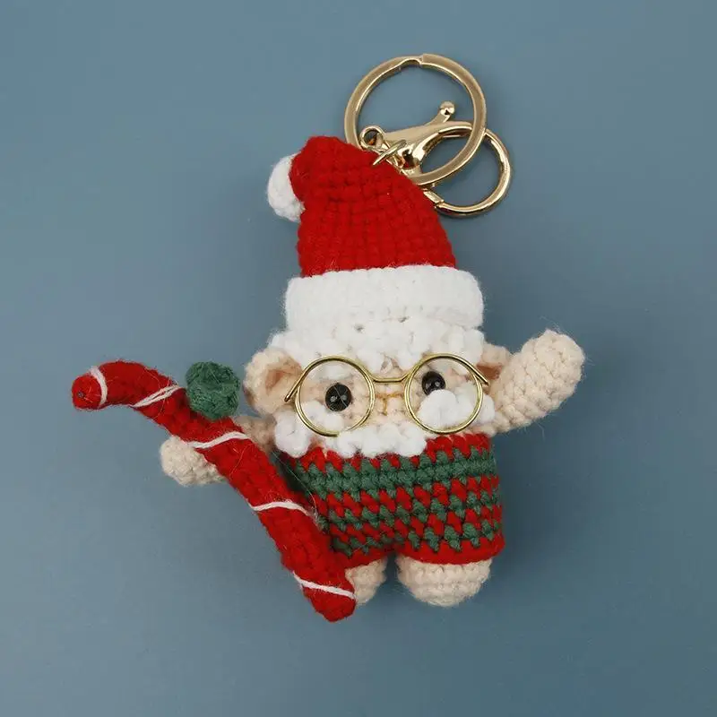 1 Stück Niedlicher Gehäkelter Elch-Anhänger, Handgefertigter Gewebter Hirsch-Schlüsselanhänger, Gestrickte Puppe, Weihnachtliches Hängedekor, Liebliches Geschenk – Detail 4