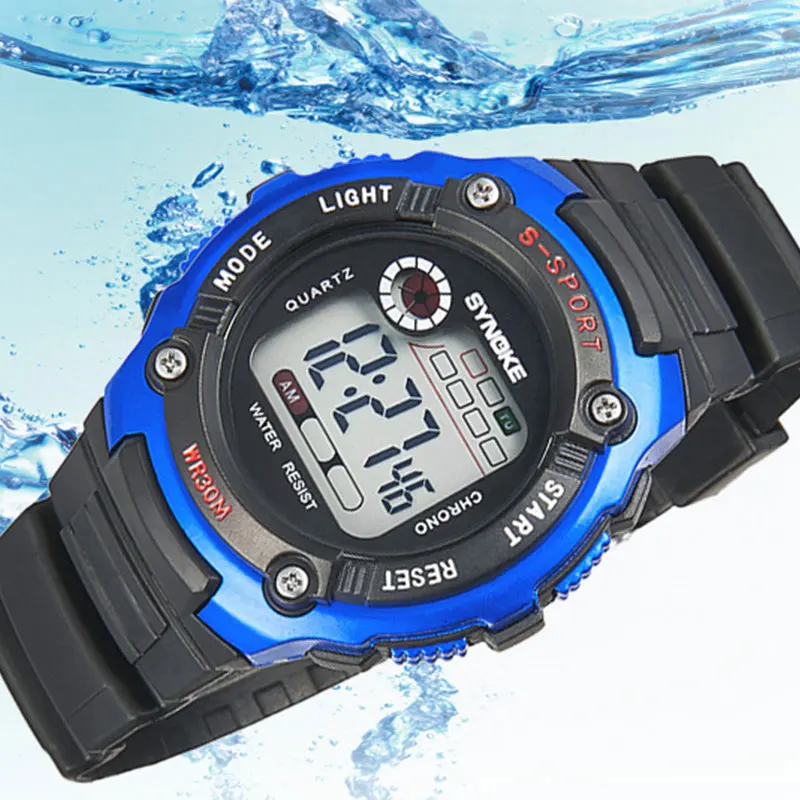 SYNOKE Fashion Electronic Watch Alarm Luminous Multi-Functional Waterproof Sport Boys Girls School Students Watches Dropshipping