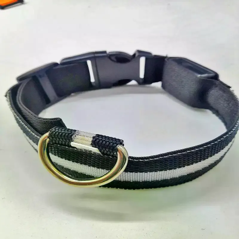 LED Glowing Safety Dog Collar Adjustable Light Up Pet Accessory Multiple Color Options for Dog Night Walking Training
