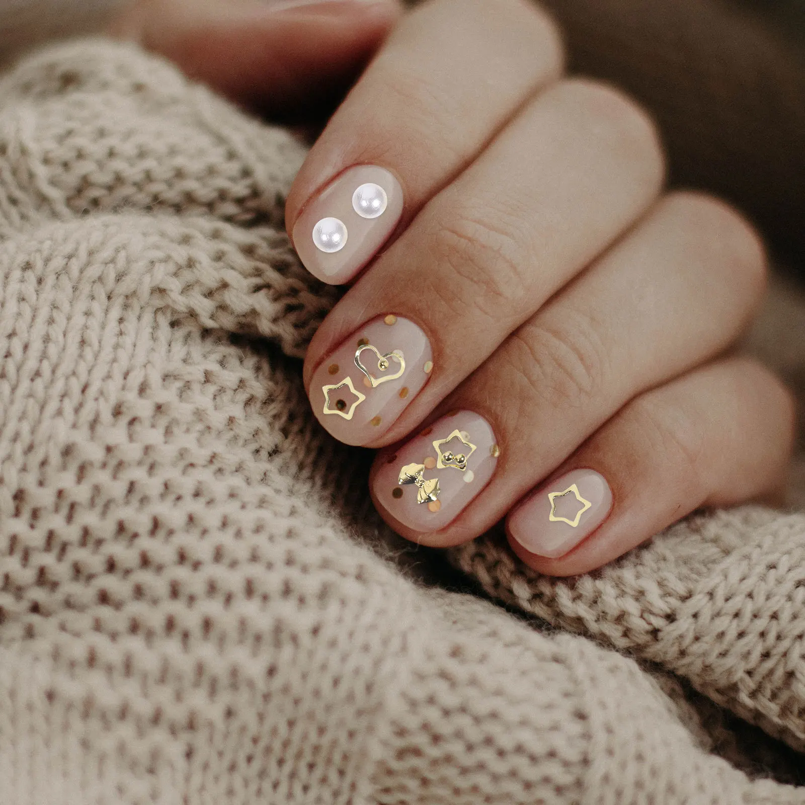 

3 Boxes Decorative Nail Art Accessories Exquisite Alloy DIY Multi-Function Nail Ornament for Natural Fake Nails Manicure