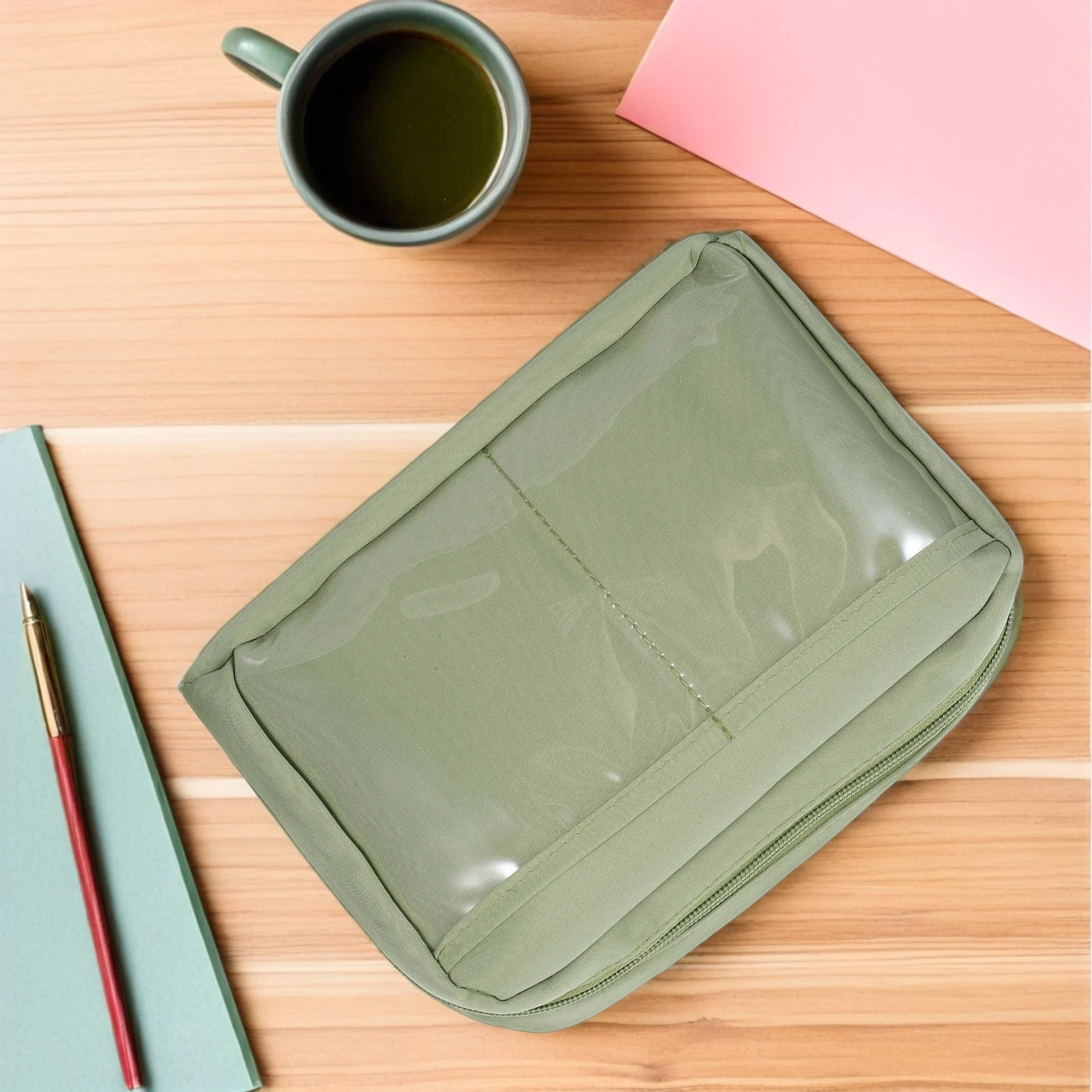

Large Capacity Canvas Pencil Case Portable Pen Pouch Zipper Organizer School Office Supplies Big Storage Pencil Holder Case