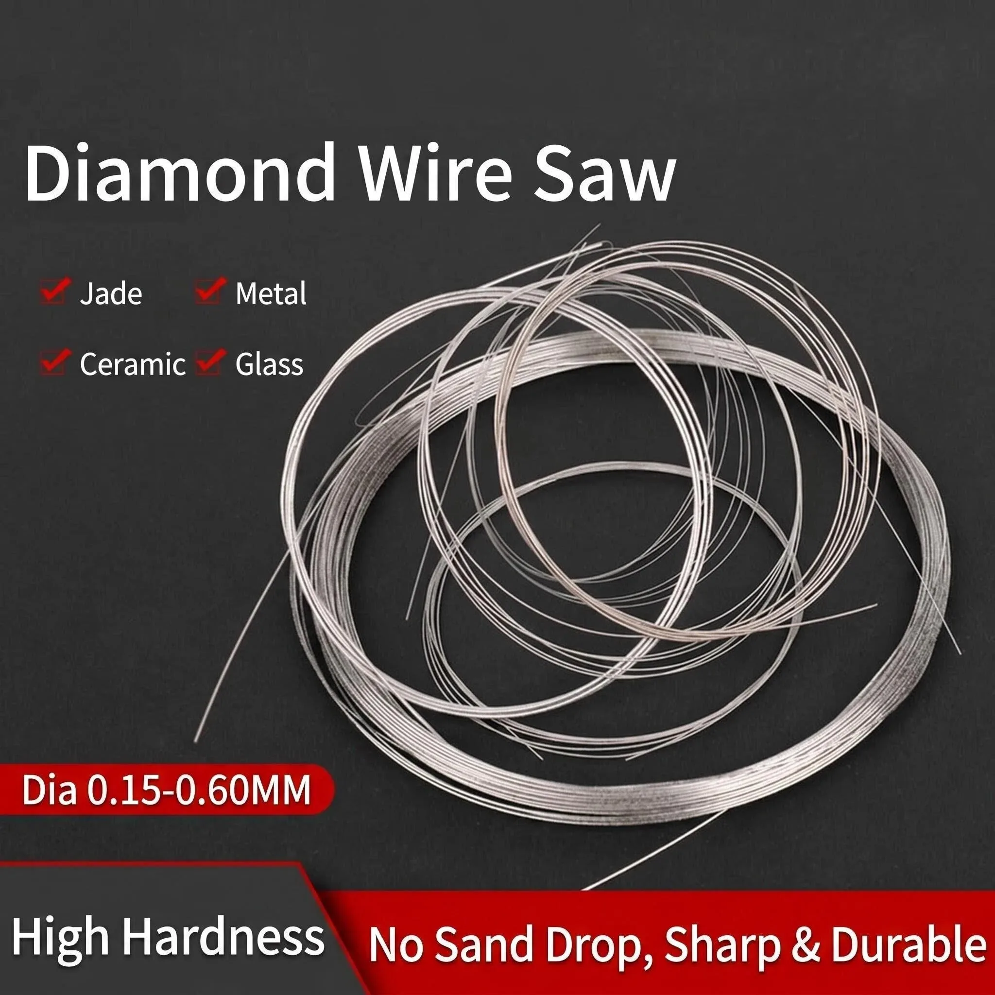 High-precision Diamond Cutting Wire - Hand Silver Cutting Wire, Durable Home Manual Cutting Tool, Suitable for Jade Diamond