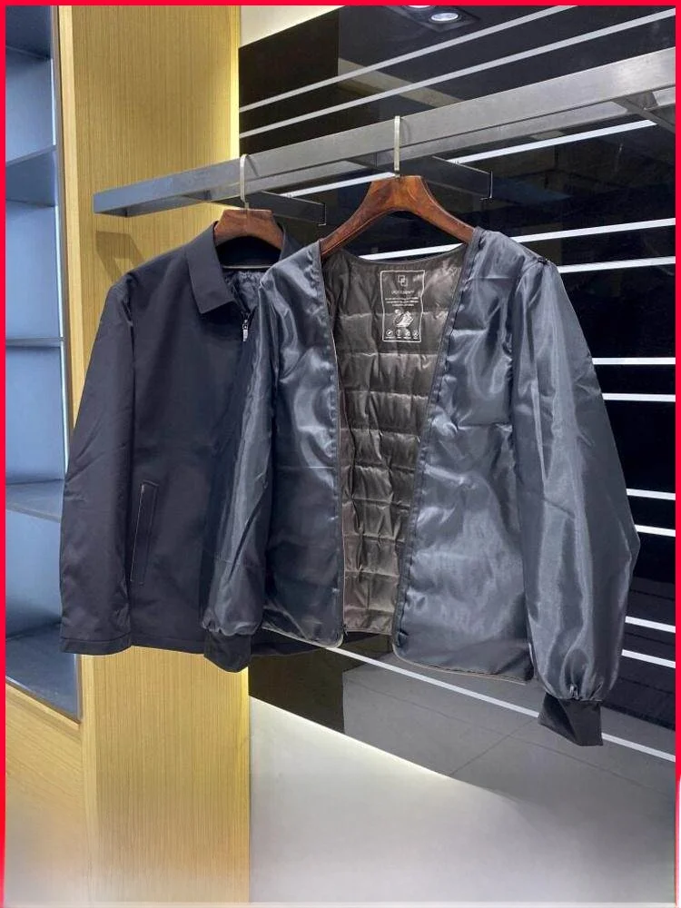 

Busin Casual Men's down Jaet Detachable Inner Liner Windproof Warm New Winter Outerwear Zipper Closure Nylon Fabric