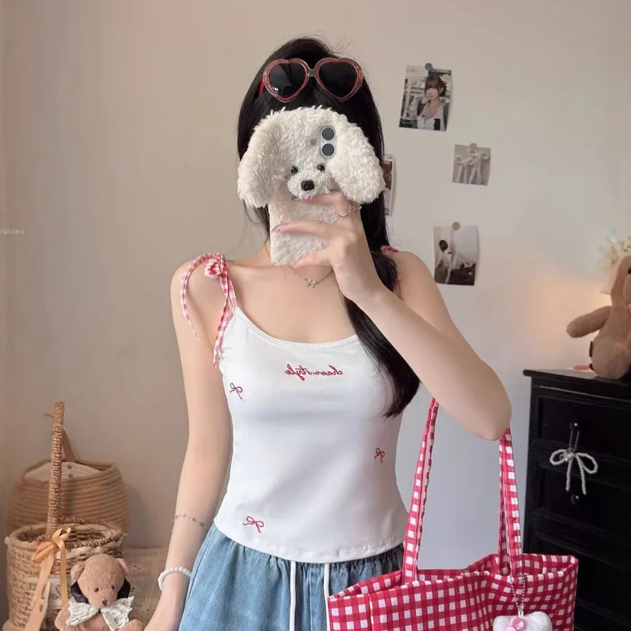 여름 신상 자수 매듭 스트랩 슬림핏 조끼 원피스 (가슴 패드 내장, 시각적으로 날씬해 보이는 여성 아우터)