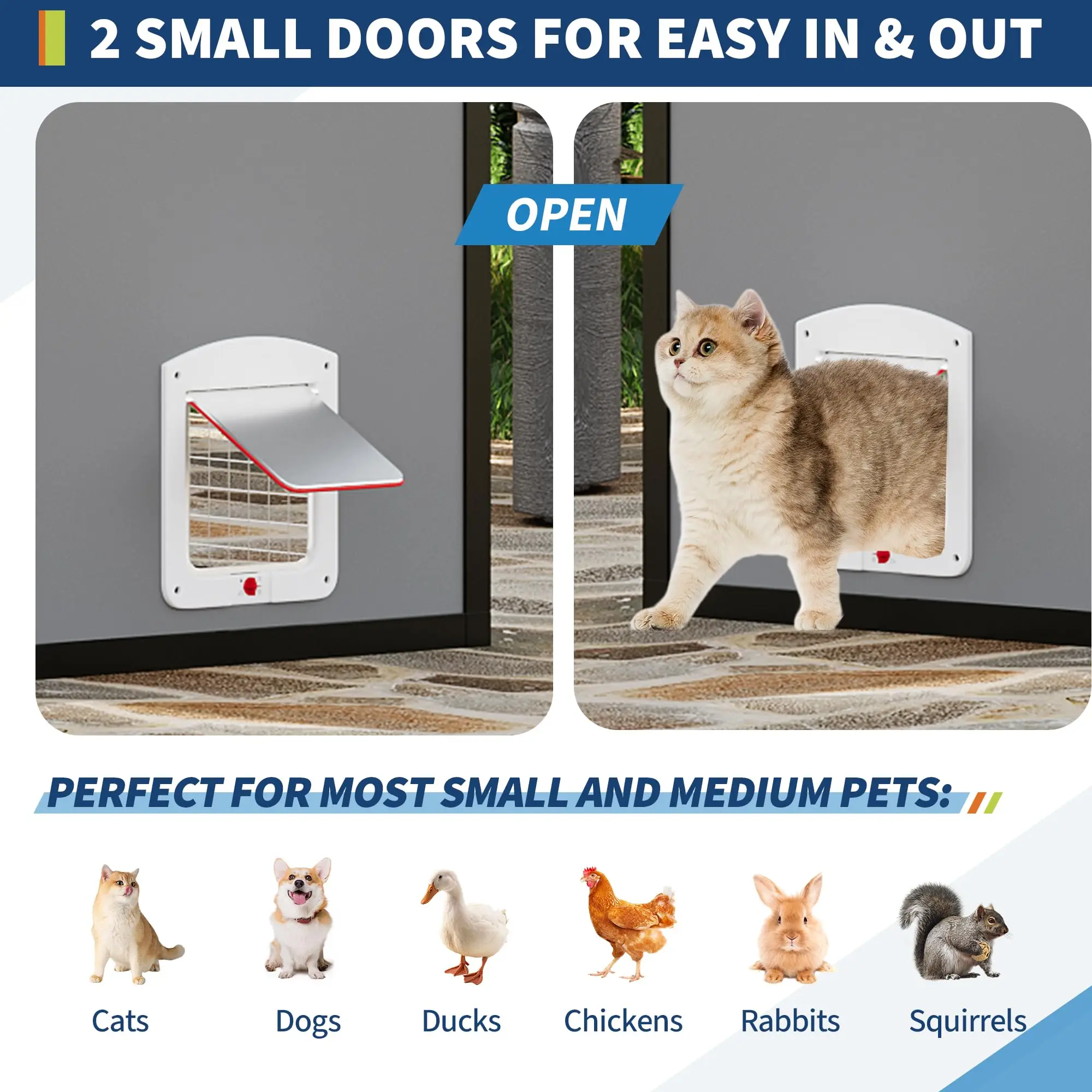 Extra Large Aluminum Outdoor Catio Enclosure For Multiple Cats Walk-in Cat Run With UV-Proof Cover Platforms & Adjustable Doors - view 5
