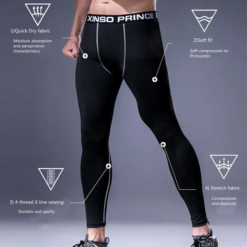 2026 Mens Tight Sexy Gym Compression Pants,Quick Dry Fitness Running Training Fit Sportswear Leggings, Treadmill Running