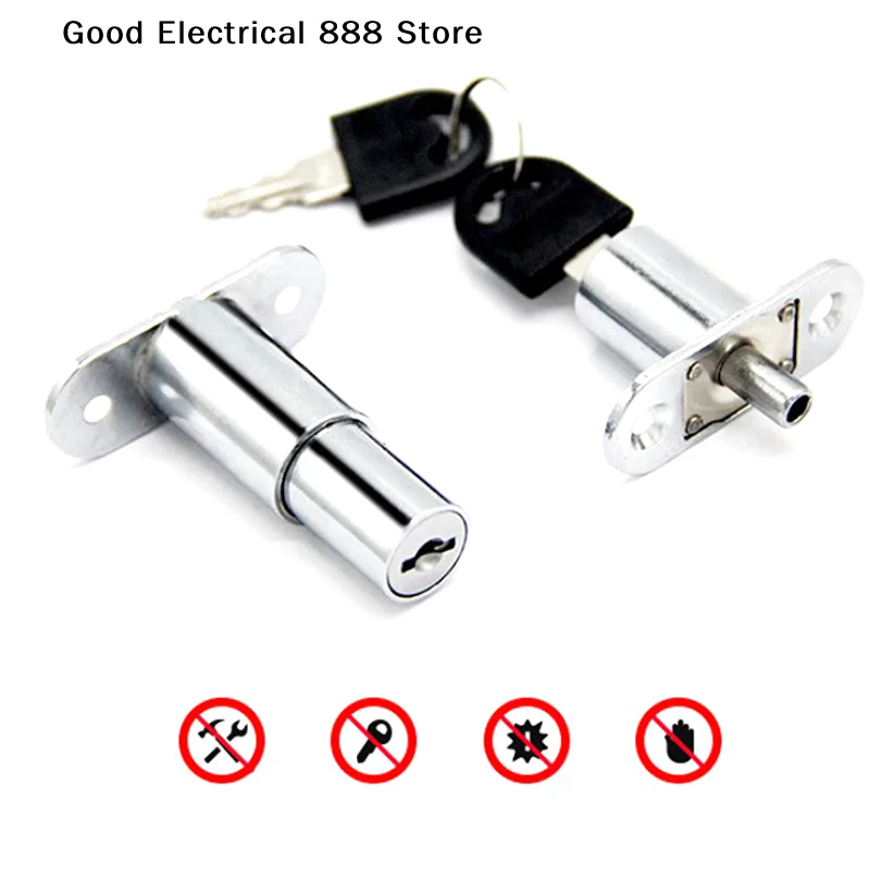 1pc Sliding Lock Zinc Alloy H Slide Chute Lock with Key for Jewellery Wine Showcase Cabinet Door Glass Push Furniture Hardware
