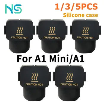 Tampa de caixa térmica para laboratório de bambu a1, meias de silicone, mini caixa, bloco de aquecimento, extremidade quente, acessório de impressora 3d, 1/3/5 peças