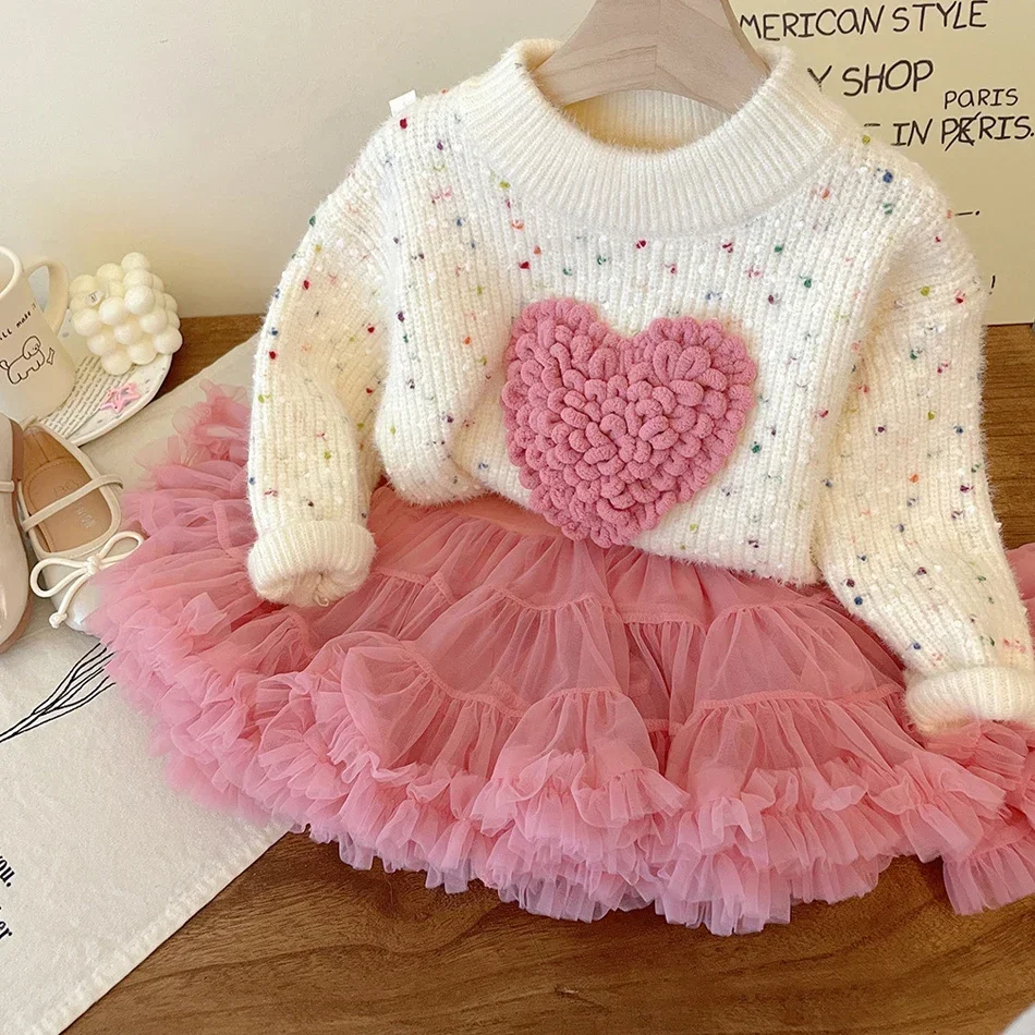 

Winter Baby Girls Sweaters Toddler Baby Love Knit Sweater Newborn Fashion Knitwear Baby's Girl Cotton Pullovers Clothes1-7Y