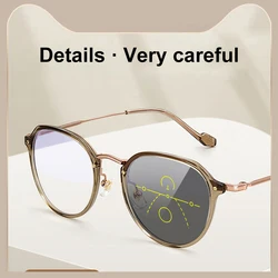 VICKI Ultra Light Pure Titanium Glasses for Men and Women TR Large Frame Can Be Customized Prescription Multi-focus Glasses50111